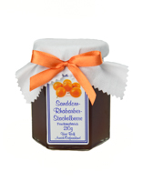 Fruchtaufstrich mit Rhabarber Stachelbeer und Sanddorn Sanddorn-Rhabarer-Stachelbeer