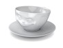 Kaffeetasse grinsend, draufsicht