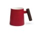 Becher mit Rosenholzgriff "Rouge" - Porzellan