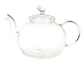 Glaskanne mit Elefantendeckel